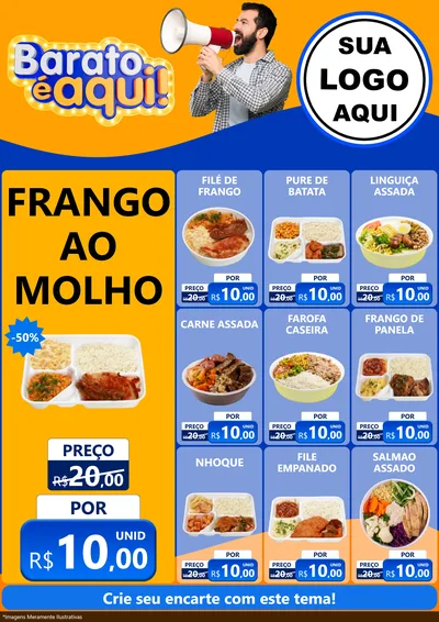 Modelo de Encarte para Encarte A4 Vertical com o tema Barato é aqui para Restaurante