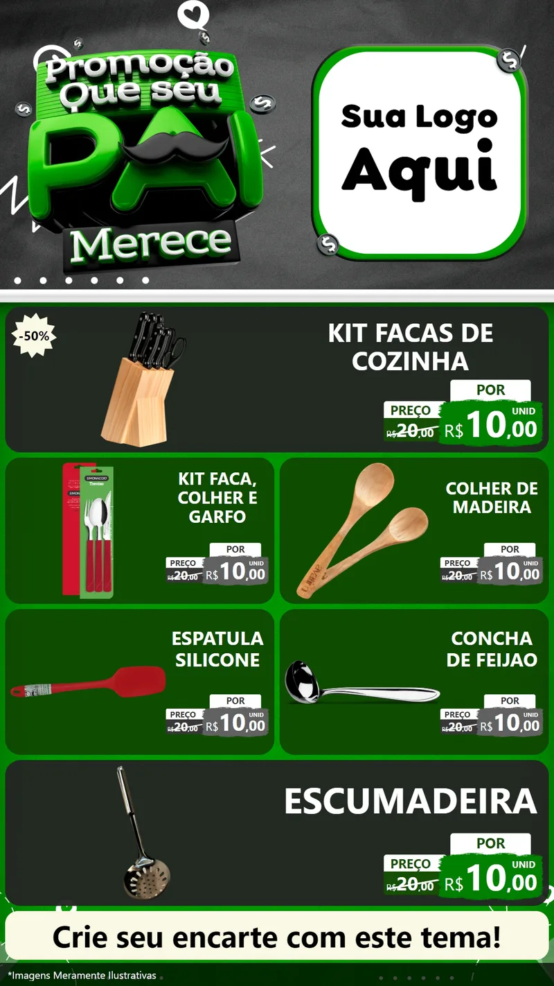 Modelo de TV para TV Vertical com o tema Promoção Que seu Pai Merece para Utilidades Domésticas