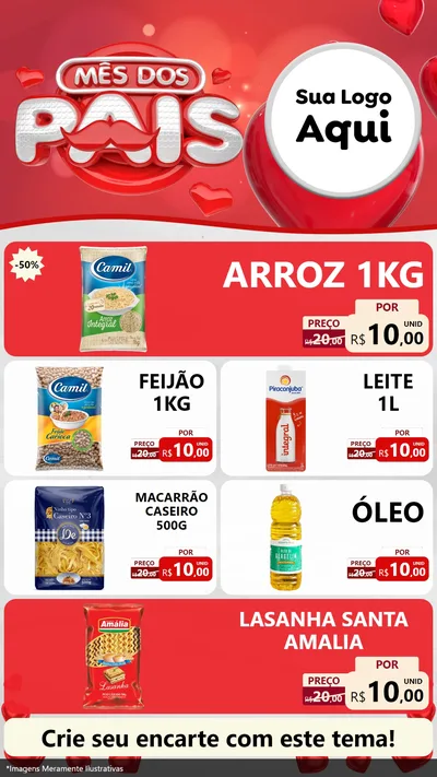 Modelo de TV para TV Vertical com o tema Mês dos Pais para Supermercado