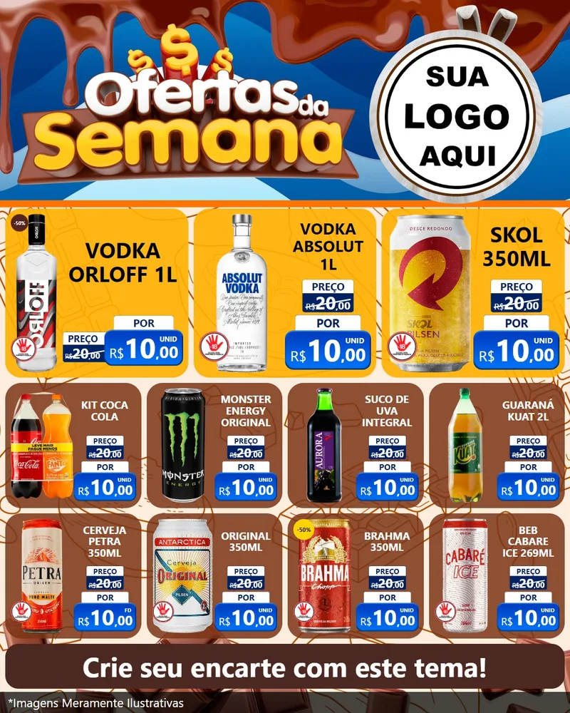Modelo de Rede Social para Feed Instagram com o tema Ofertas da Semana - Páscoa para Distribuidora de bebidas