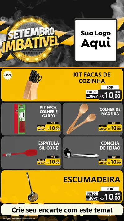 Modelo de TV para TV Vertical com o tema Setembro Imbatível para Utilidades Domésticas