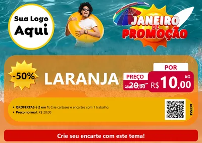 Modelo de Cartaz para Cartaz A4 Horizontal com o tema Janeiro de Promoção para Hortifrúti