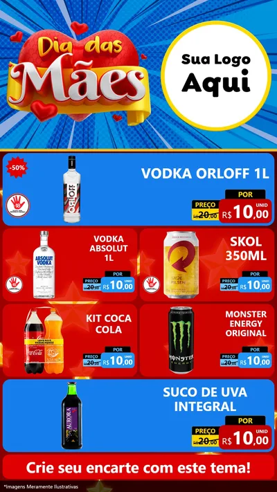 Modelo de TV para TV Vertical com o tema Dia das Mães para Distribuidora de bebidas