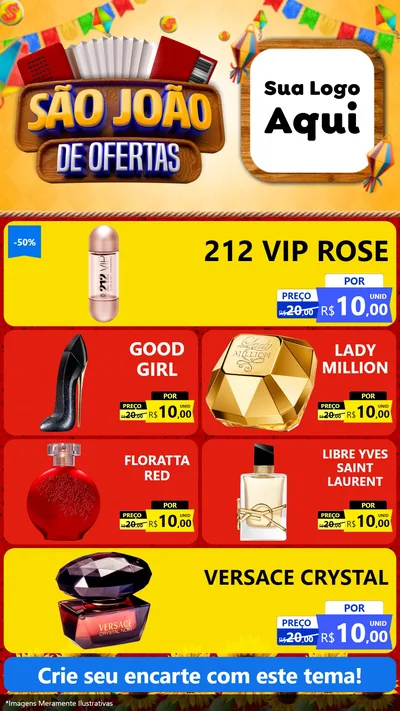Modelo de TV para TV Vertical com o tema São João de Ofertas para Perfumes