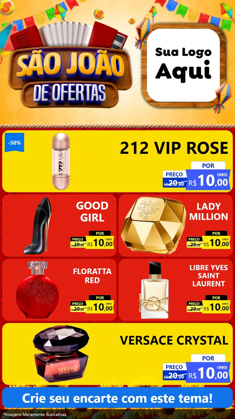Modelo de TV para TV Vertical com o tema São João de Ofertas para Perfumes