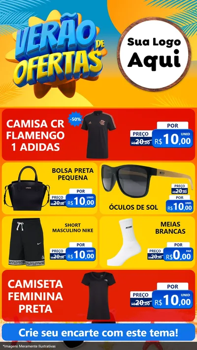 Modelo de TV para TV Vertical com o tema Verão de Ofertas para Roupas e acessórios