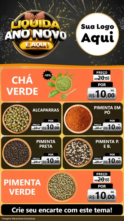 Modelo de TV para TV Vertical com o tema Liquida Ano Novo É Aqui! para Produtos Naturais