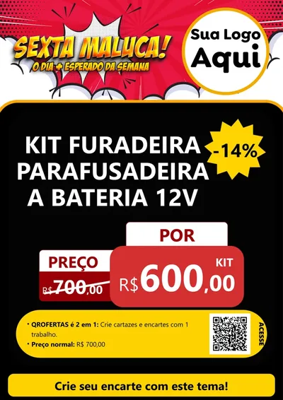 Modelo de Cartaz para Cartaz A4 Vertical com o tema Sexta Maluca! para Maquinas e Ferramentas