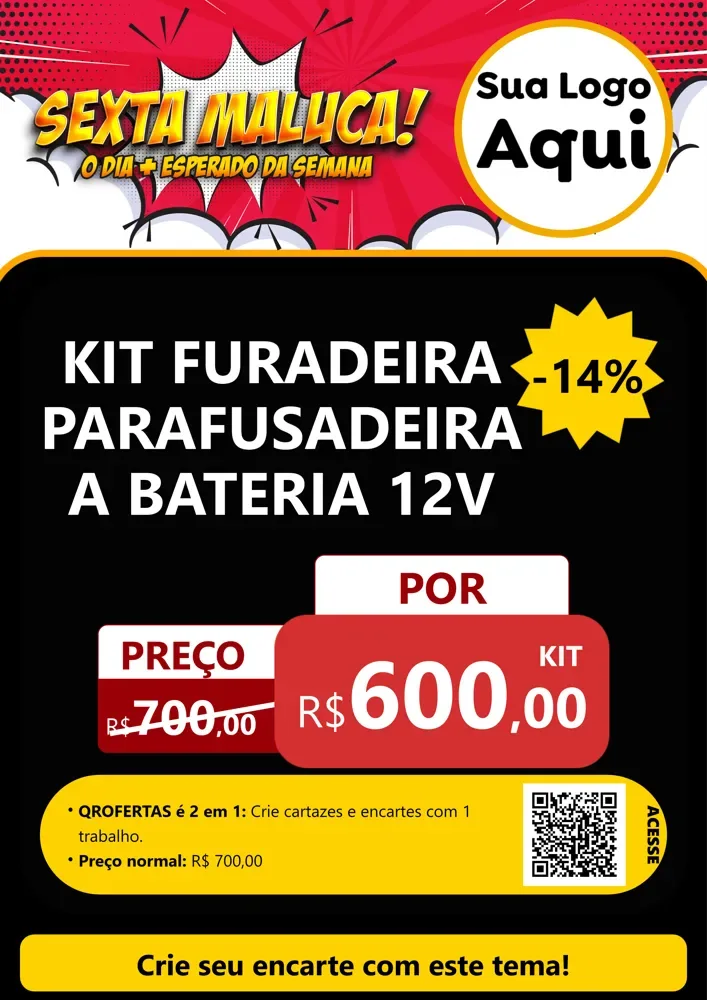 Modelo de Cartaz para Cartaz A4 Vertical com o tema Sexta Maluca! para Maquinas e Ferramentas