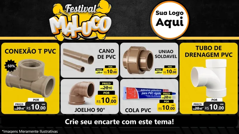 Modelo de TV para TV Horizontal com o tema Festival Maluco para Tubos e conexões