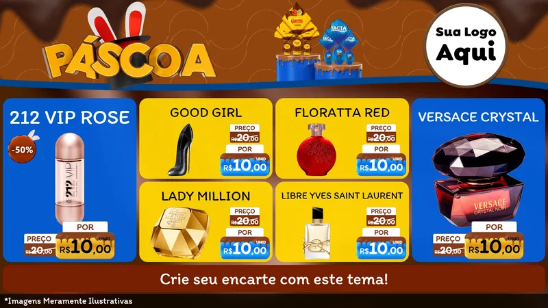 Modelo de TV para TV Horizontal com o tema Páscoa para Perfumes
