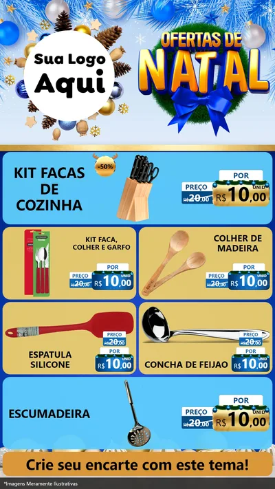 Modelo de TV para TV Vertical com o tema Ofertas de Natal para Utilidades Domésticas