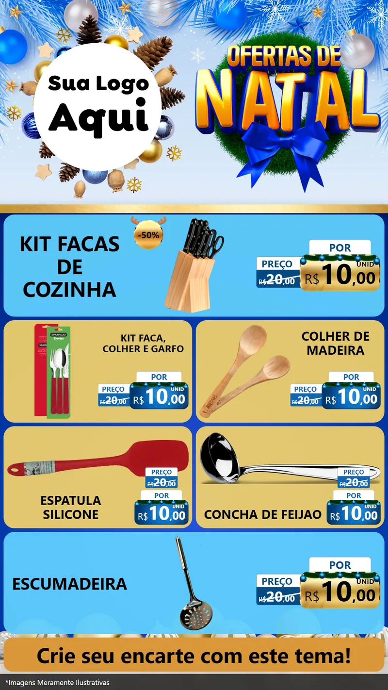 Modelo de TV para TV Vertical com o tema Ofertas de Natal para Utilidades Domésticas