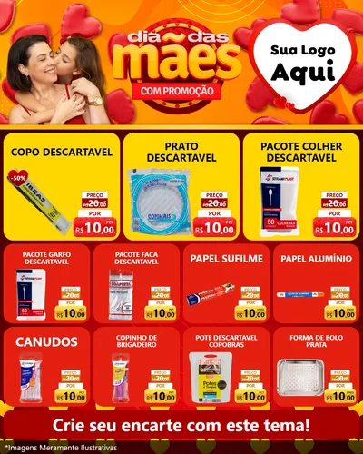 Modelo de Rede Social para Feed Instagram com o tema Dia das Mães com Promoção para Embalagens