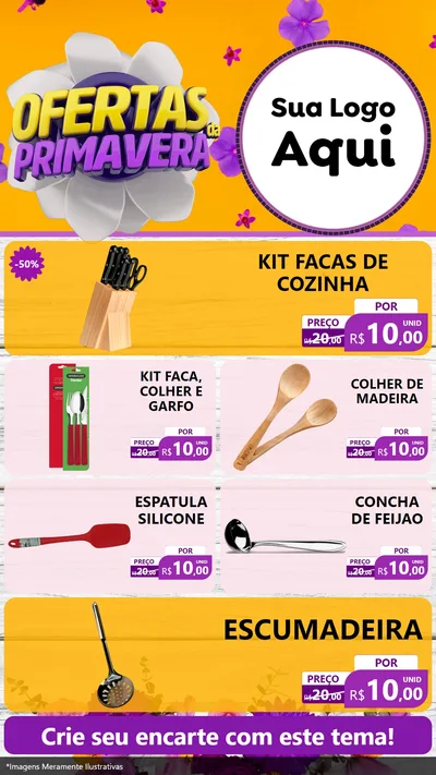 Modelo de TV para TV Vertical com o tema Ofertas Da Primavera para Utilidades Domésticas