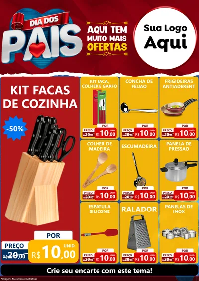 Modelo de Encarte para Encarte A4 Vertical com o tema Dia dos Pais para Utilidades Domésticas