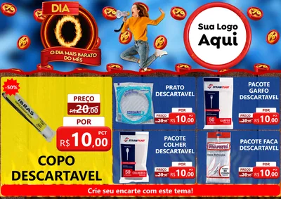 Modelo de Encarte para Encarte A4 Horizontal com o tema Dia O - O Dia Mais Barato Do Mês para Embalagens