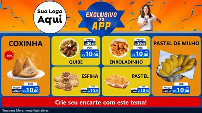 Modelo de TV para TV Horizontal com o tema Exclusivo do Aplicativo para Salgadaria
