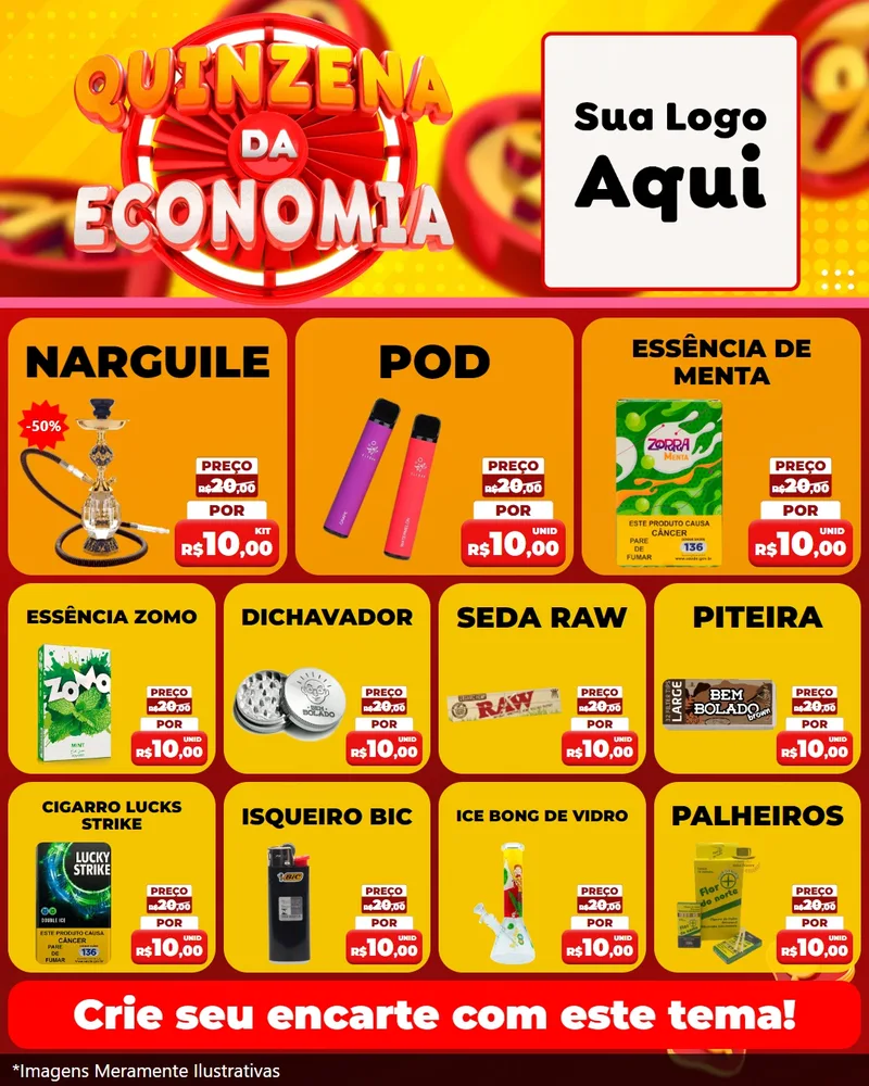Modelo de Rede Social para Feed Instagram com o tema Quinzena Da Economia para Tabacaria