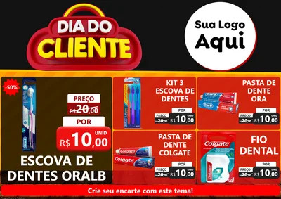 Modelo de Encarte para Encarte A4 Horizontal com o tema Dia do Cliente para Higiene Pessoal
