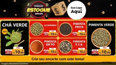 Modelo de TV para TV Horizontal com o tema Operação Estoque Zerado para Produtos Naturais