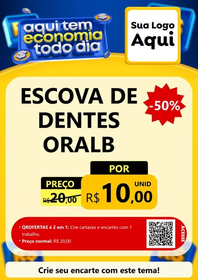 Modelo de Cartaz para Cartaz A4 Vertical com o tema Aqui Tem Economia Todo Dia para Higiene Pessoal