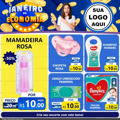 Modelo de Rede Social para Feed Facebook com o tema Janeiro da Economia para Bebês