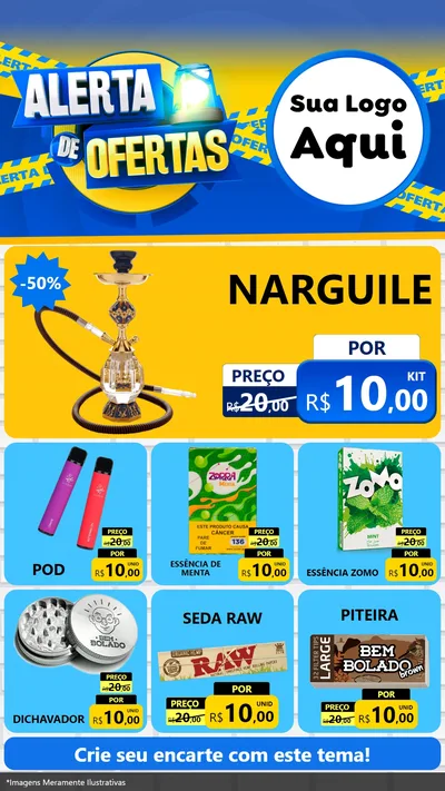 Modelo de Rede Social para Stories com o tema Alerta de Ofertas para Tabacaria