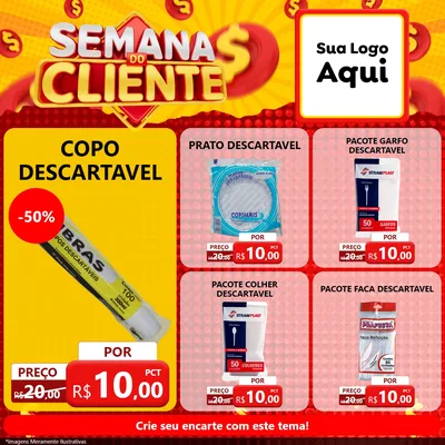 Modelo de Rede Social para Feed Facebook com o tema Semana do Cliente para Embalagens