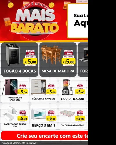 Modelo de Rede Social para Feed Instagram com o tema Mais Barato para Móveis e Eletro