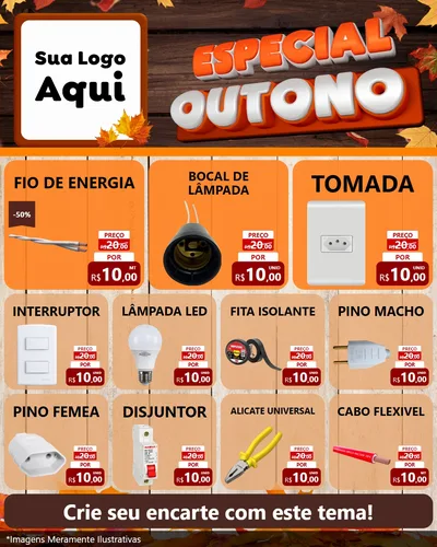 Modelo de Rede Social para Feed Instagram com o tema Especial Outono para Materiais Elétricos