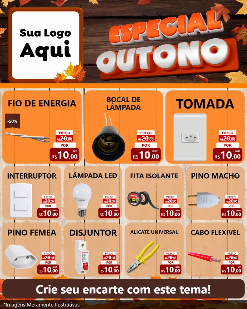 Modelo de Rede Social para Feed Instagram com o tema Especial Outono para Materiais Elétricos