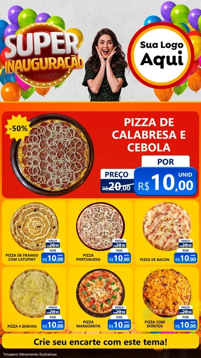 Modelo de Rede Social para Stories com o tema Super Inauguração para Pizzaria