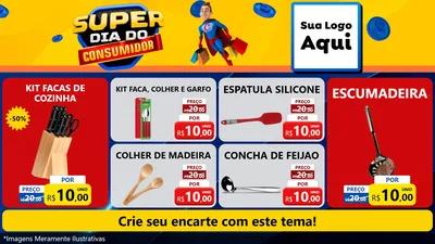 Modelo de TV para TV Horizontal com o tema Super Dia do Consumidor para Utilidades Domésticas