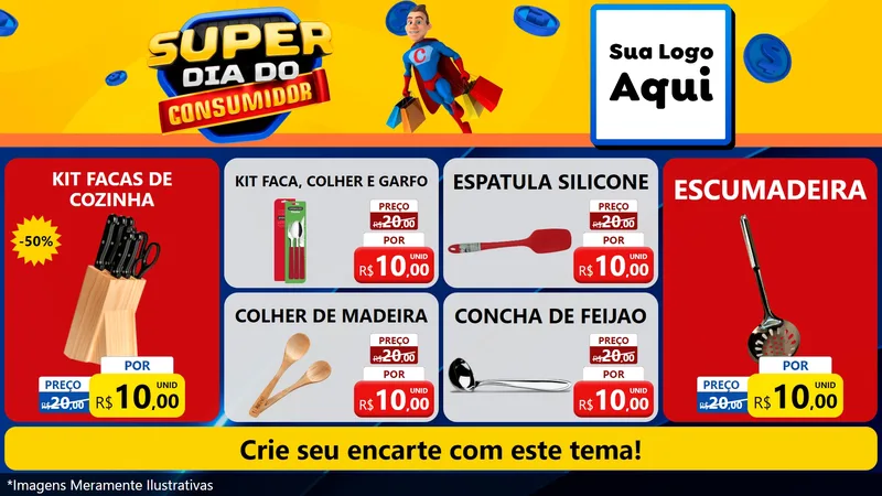 Modelo de TV para TV Horizontal com o tema Super Dia do Consumidor para Utilidades Domésticas