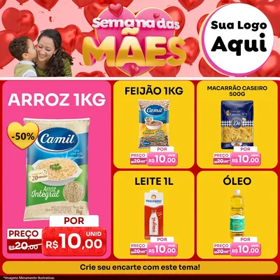 Modelo de Rede Social para Feed Facebook com o tema Semana Das Mães para Supermercado