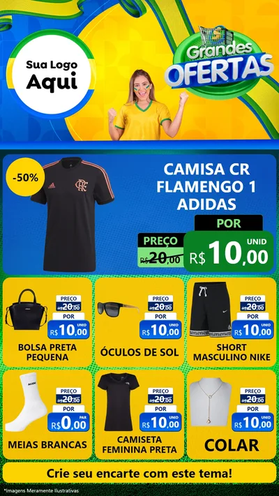 Modelo de Rede Social para Stories com o tema Grandes Ofertas para Roupas e acessórios