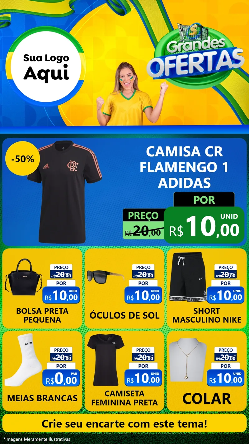 Modelo de Rede Social para Stories com o tema Grandes Ofertas para Roupas e acessórios