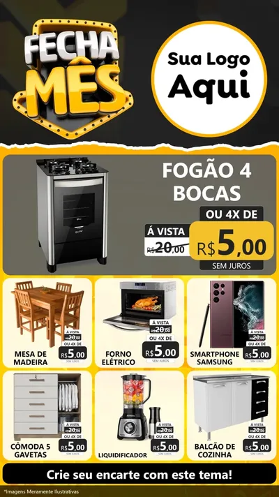 Modelo de Rede Social para Stories com o tema Fecha Mês para Móveis e Eletro
