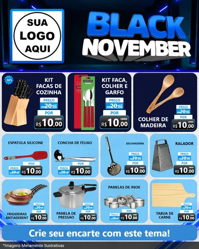 Modelo de Rede Social para Feed Instagram com o tema Black November para Utilidades Domésticas