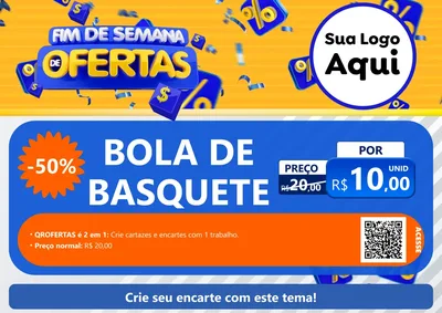 Modelo de Cartaz para Cartaz A4 Horizontal com o tema Fim de Semana de Ofertas para Artigos Esportivos