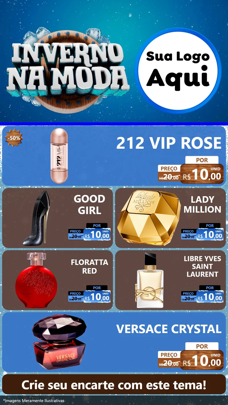Modelo de TV para TV Vertical com o tema Inverno na Moda para Perfumes