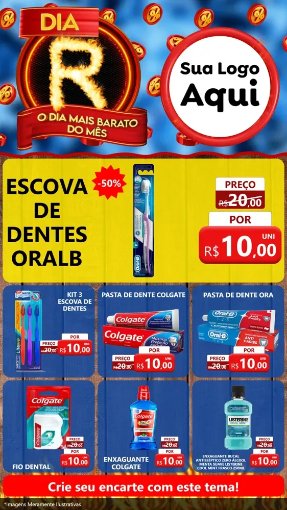 Modelo de Rede Social para Stories com o tema Dia R - O Dia Mais Barato Do Mês para Higiene Pessoal