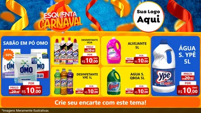 Modelo de TV para TV Horizontal com o tema Esquenta de Carnaval para Produtos de Limpeza