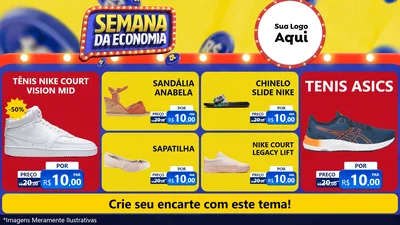 Modelo de TV para TV Horizontal com o tema Semana da Economia para Calçados
