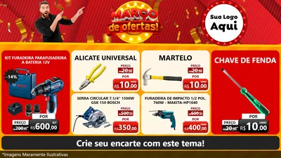 Modelo de TV para TV Horizontal com o tema Março de Ofertas! para Maquinas e Ferramentas