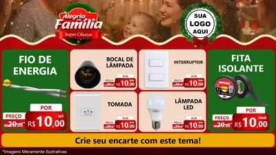 Modelo de TV para TV Horizontal com o tema Alegria Em Família - Super Ofertas para Materiais Elétricos