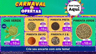 Modelo de TV para TV Horizontal com o tema Carnaval de Ofertas para Produtos Naturais