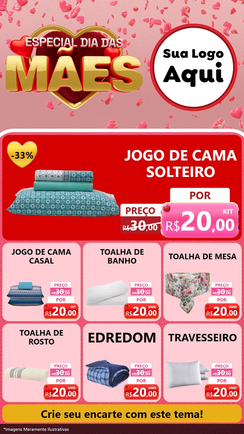 Modelo de Rede Social para Stories com o tema Especial Dia Das Mães para Cama, Mesa e Banho