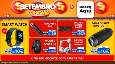 Modelo de TV para TV Horizontal com o tema Operação Setembro Com Muita Economia para Informática